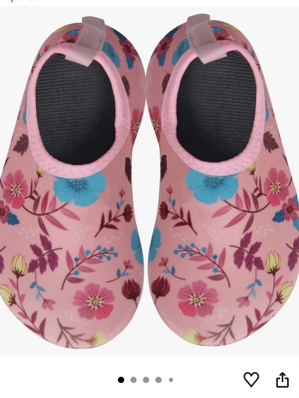 Kids Floral Pink Water Shoes — Lightweight Pool & Beach Slip-Ons